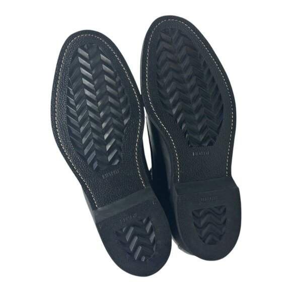 Addison Shoe Co. Black Leather Combat Boots Size 8.5 X-Wide Military Lace-Up Vtg - Picture 11 of 15